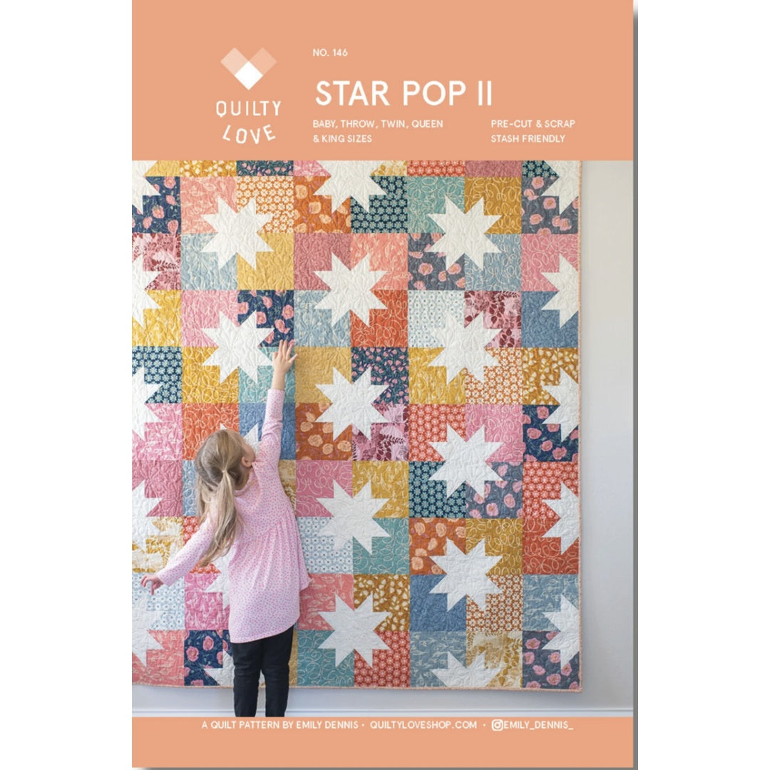 🌟 Star Pop II Quilt Pattern – Quilty Love by Emily Dennis