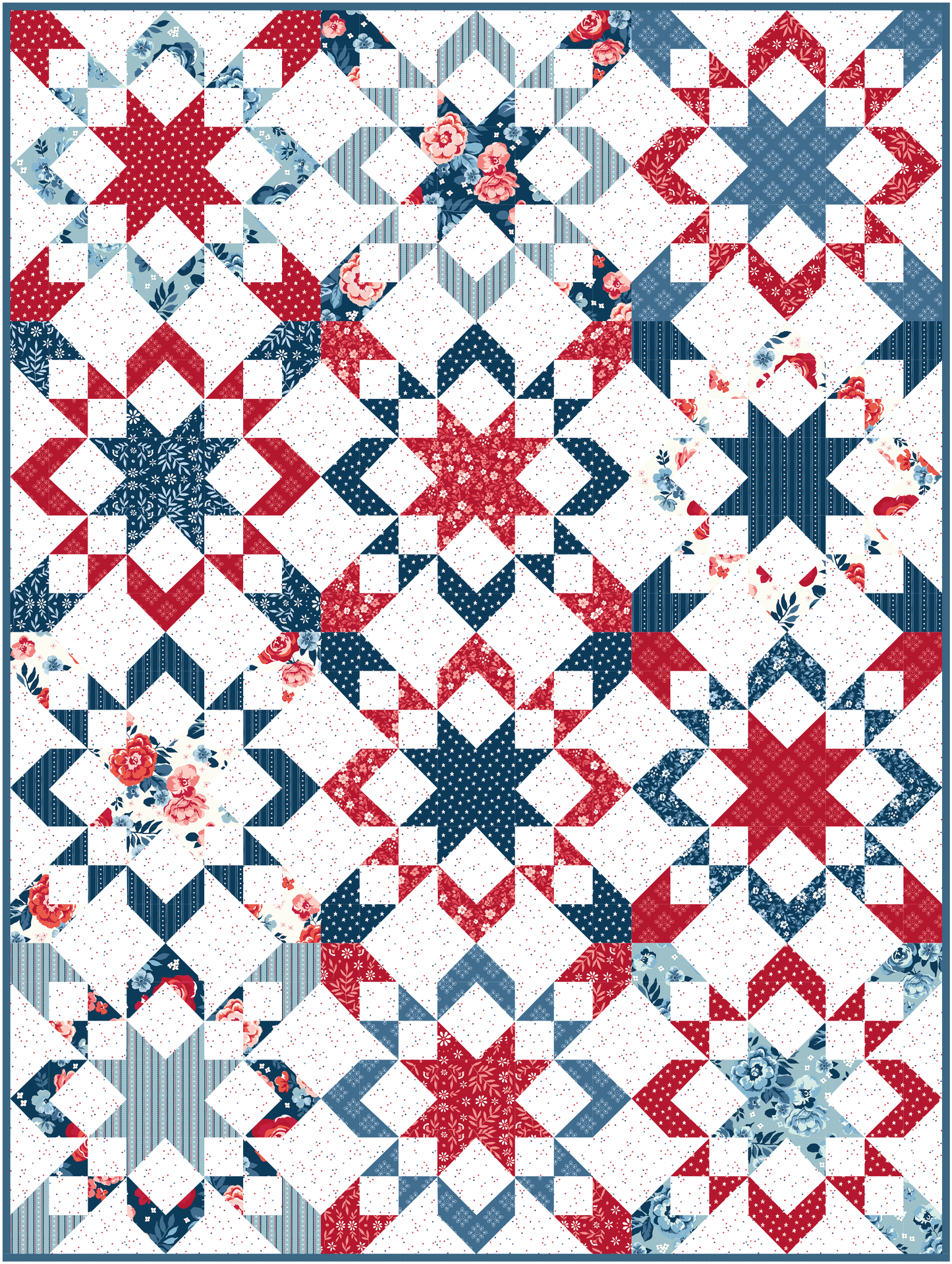 Starly Quilt Kit Featuring Star-Spangled Garden by My Mind’s Eye for Riley Blake Designs – Throw Size 60" x 80" - 50% Deposit February 2027 Preorder