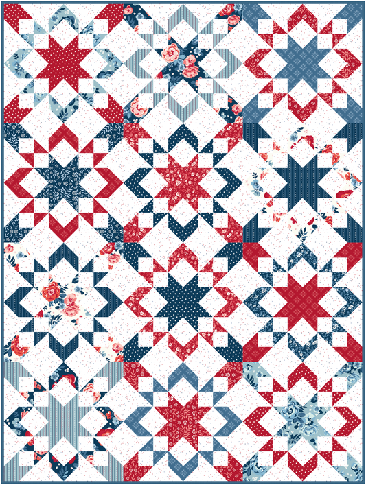Starly Quilt Kit Featuring Star-Spangled Garden by My Mind’s Eye for Riley Blake Designs – Throw Size 60" x 80" - 50% Deposit February 2027 Preorder