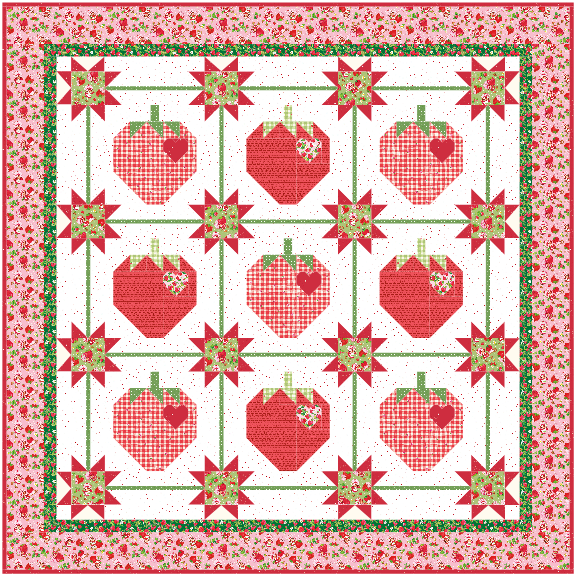 Strawberry Shine Quilt Kit – The World of Strawberry Shortcake™ | 69" x 69" | 50% Deposit Preorder | November 2026