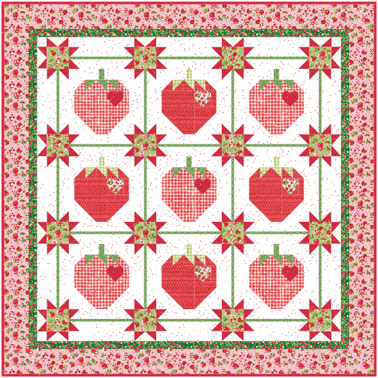 Strawberry Shine Quilt Kit – The World of Strawberry Shortcake™ | 69" x 69" | 50% Deposit Preorder | November 2026