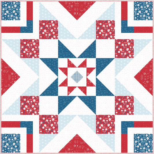 Triple Barn Star Quilt Kit – Firework Fields | Patriotic Quilt Kit Preorder March 2026