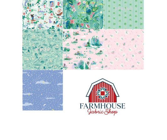 Farmhouse Curated Petite Fat Quarter Bundle – Forever Neverland (Mint Colorway) – Jill Howarth – Riley Blake Designs