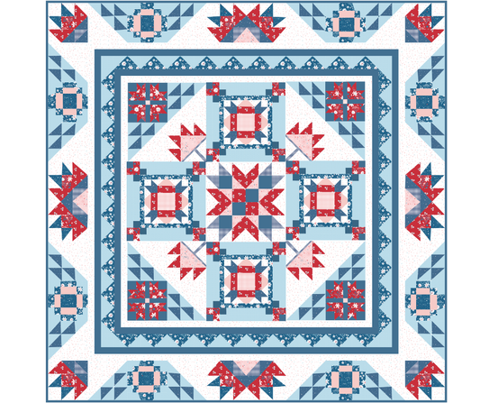 Sunburst Garden Quilt Kit – Firework Fields | March 2026 Preorder | 96½" x 96½"