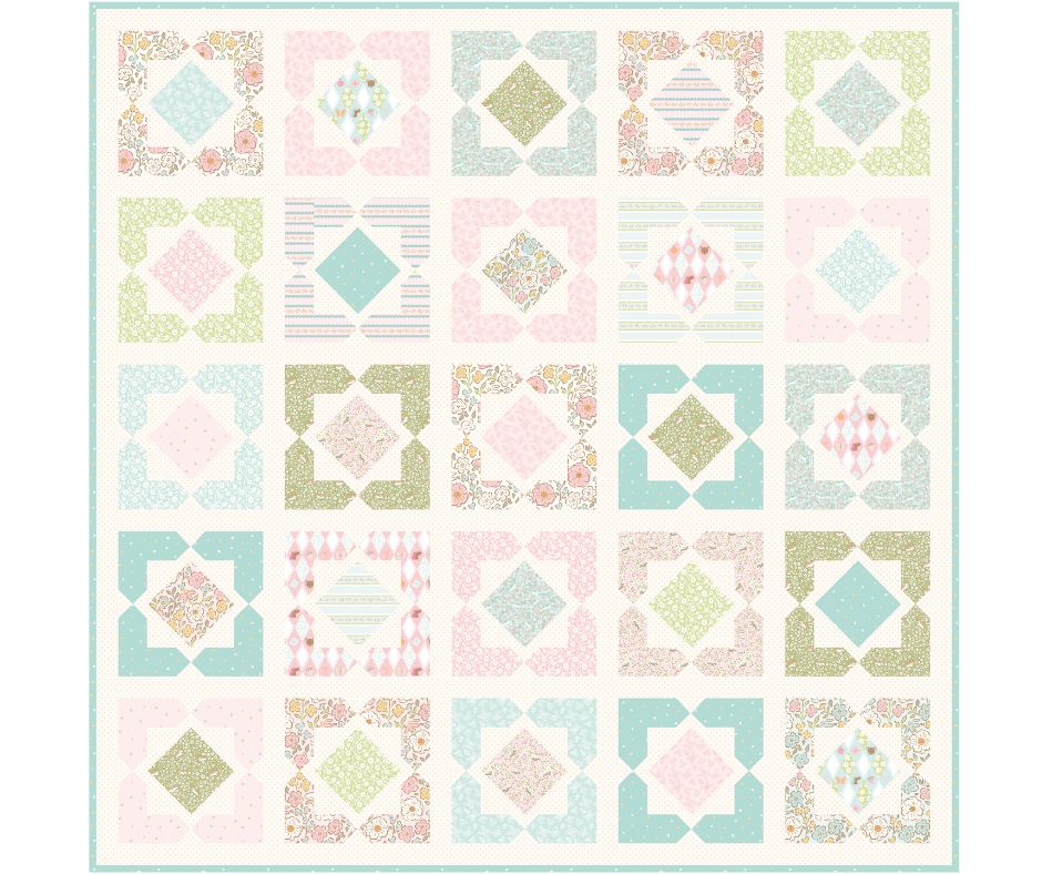 Courtyard Quilt Kit Little Posies 59x59 | Farmhouse Fabric Shop Preorder September 2026