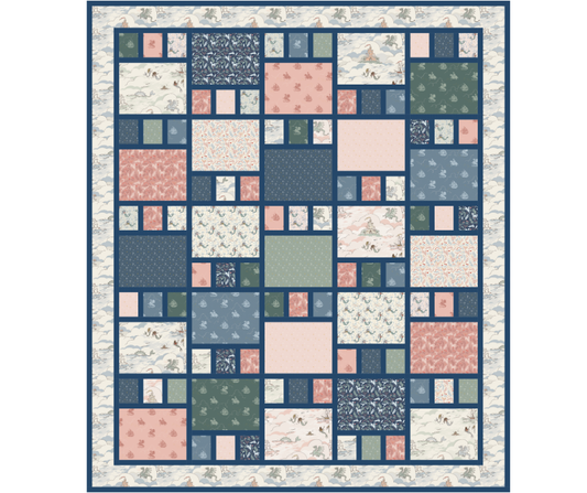 Craftsman Quilt Kit Storyland Navy Blue 77x90 | Farmhouse Fabric Shop Preorder October 2026