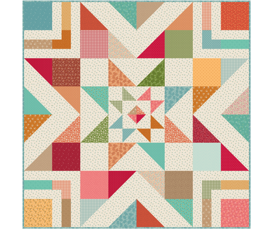 Triple Barn Star Quilt Kit – Baked With Love by Lori Holt – Throw Size 72" x 72" –  50% Deposit – July 2026 Preorder