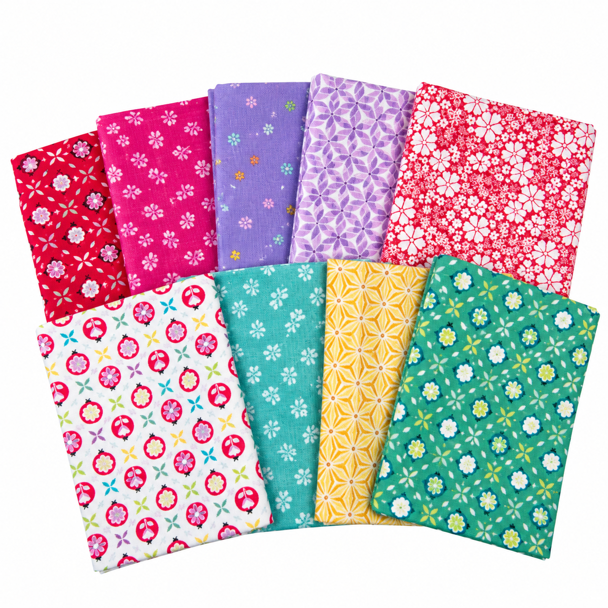 Chasing Rainbows – 9-Piece Curated Fat Quarter Bundle – Pink & Purple #6