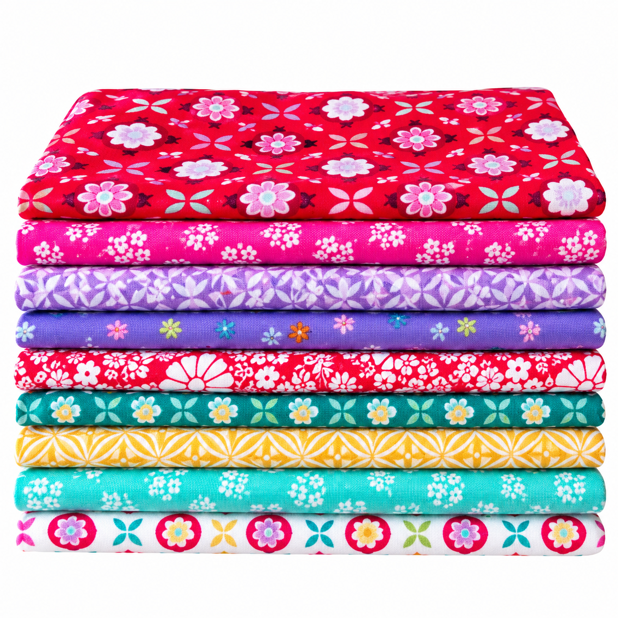 Chasing Rainbows – 9-Piece Curated Fat Quarter Bundle – Pink & Purple #4