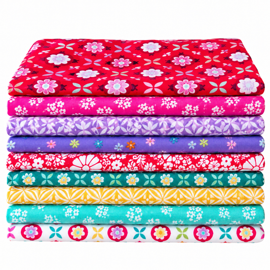 Chasing Rainbows – 9-Piece Curated Fat Quarter Bundle – Pink & Purple #4