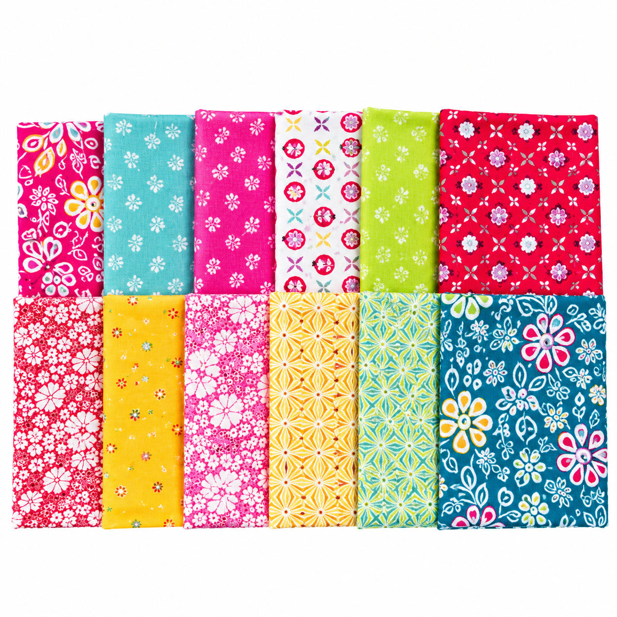 Chasing Rainbows – 12-Piece Curated Fat Quarter Bundle – Bright Blooms #2