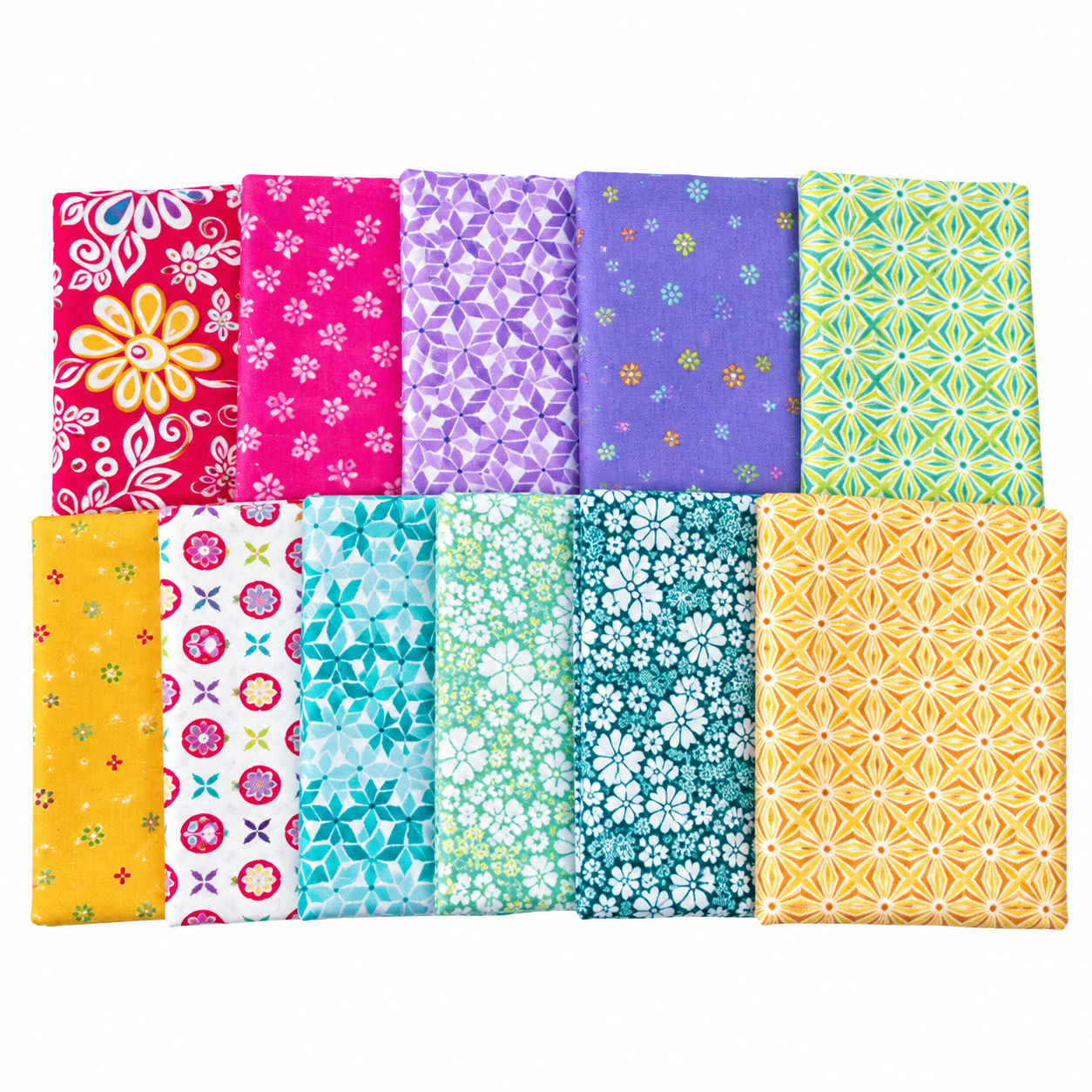 Chasing Rainbows – 12-Piece Curated Fat Quarter Bundle – Rainbow Garden # 1