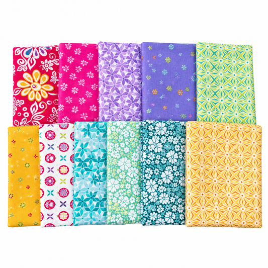 Chasing Rainbows – 12-Piece Curated Fat Quarter Bundle – Rainbow Garden # 1
