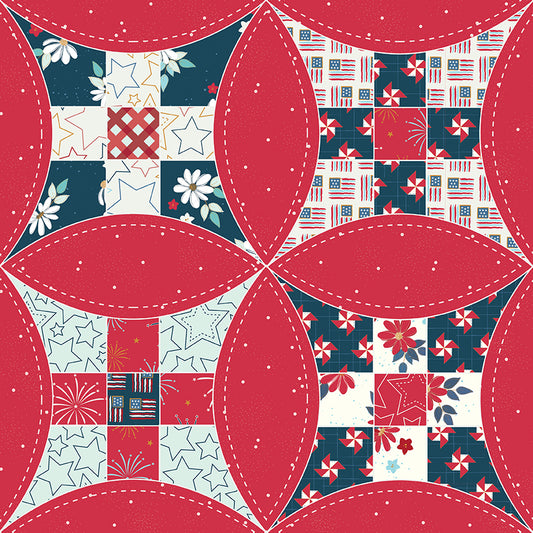 Sweet Freedom Red Wide Back – 107"/108" by Beverly McCullough | Quality Quilting Fabric