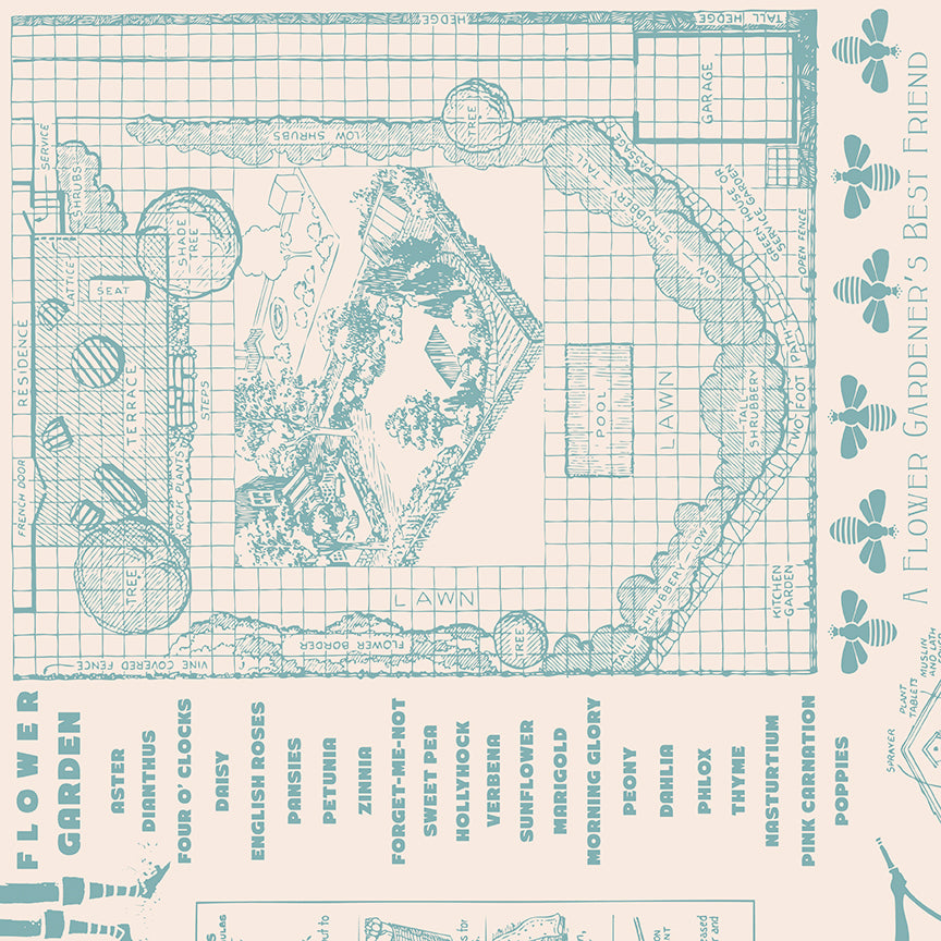 Flower Patch Wide Back – Raindrop – Lori Holt – 107"/108" Quilt Backing – Riley Blake Designs