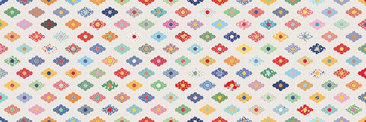 Simple Pleasures 108” Wide Quilt Back Fabric – English Paper Pieced Floral – American Jane for Riley Blake – 100% Cotton – Extra Wide Backing