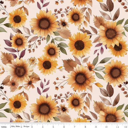 Sunflower in the Cabin Quilt Backing Set | Harvest on the Prairie | Preorder Sept 2026