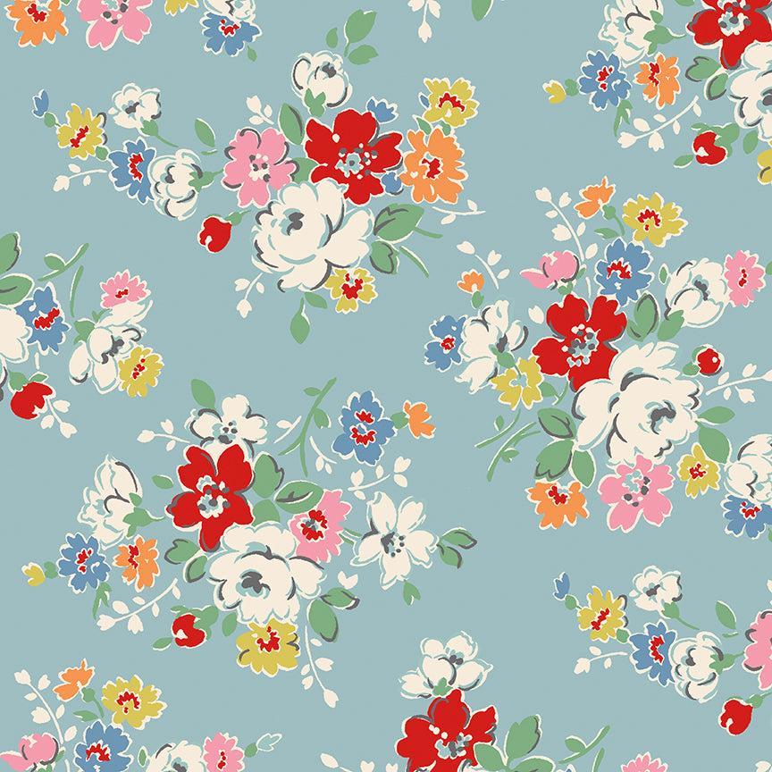 Gertrude Quilt Backing Set – Cath Kidston Signature Collection – 108" Wide Back – Blue or Cream – September 2026 Preorder