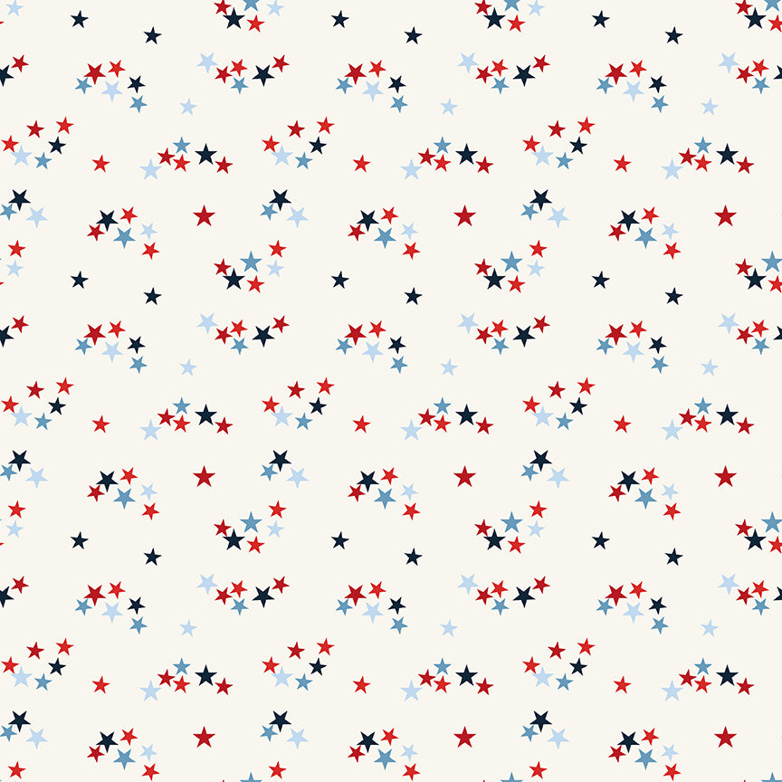 Stars N Stripes Quilt Kit Coordinating Backing Set – Cream Stars Wide Back - February 2027 Preorder