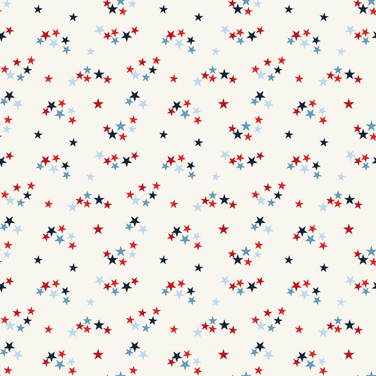 Stars N Stripes Quilt Kit Coordinating Backing Set – Cream Stars Wide Back - February 2027 Preorder