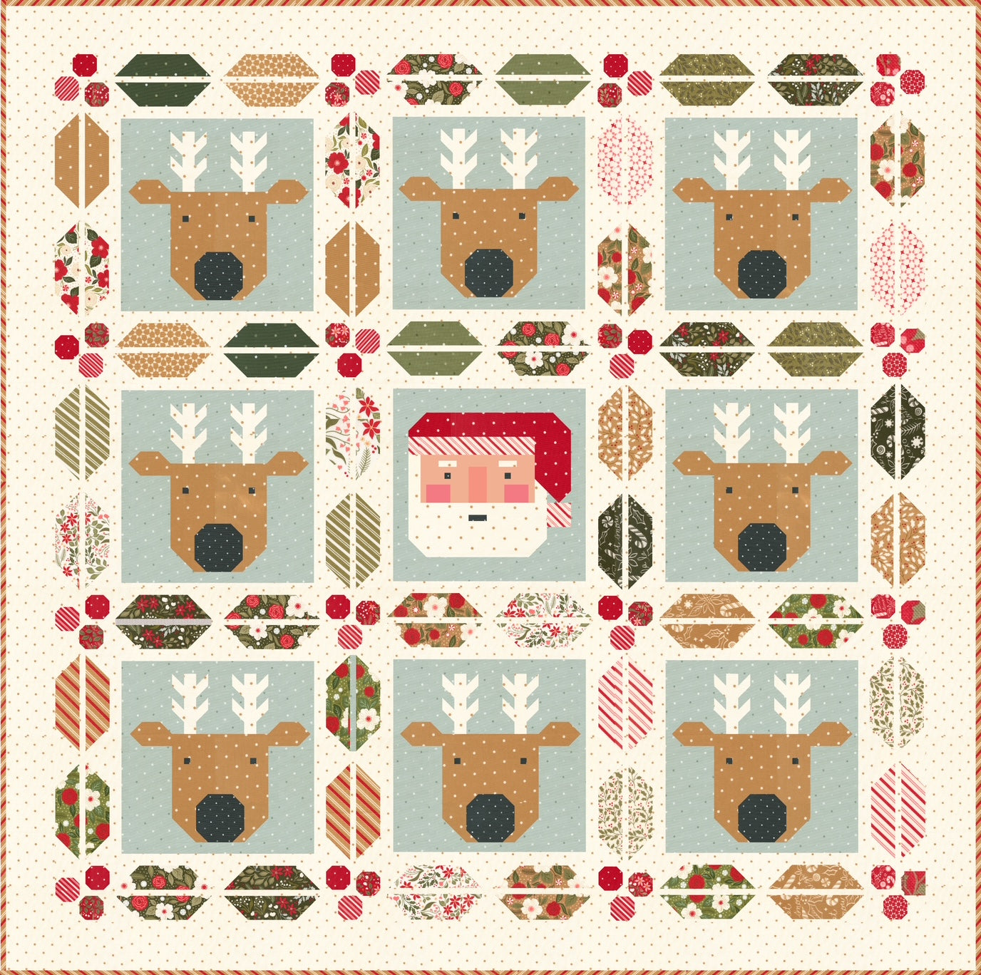 Lella Boutique Peppermint Cocoa Christmas Crew Quilt Kit – 50% Deposit May 2027 Preorder