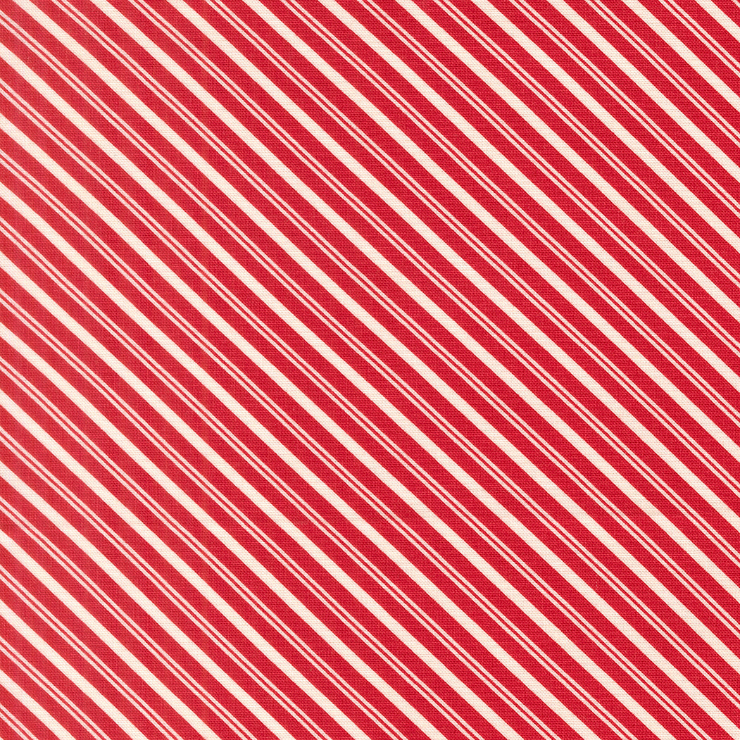 Lella Boutique Peppermint Cocoa Red Diagonal Stripe – Moda 5285 13 (By the Yard)