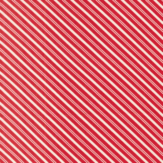 Lella Boutique Peppermint Cocoa Red Diagonal Stripe – Moda 5285 13 (By the Yard)