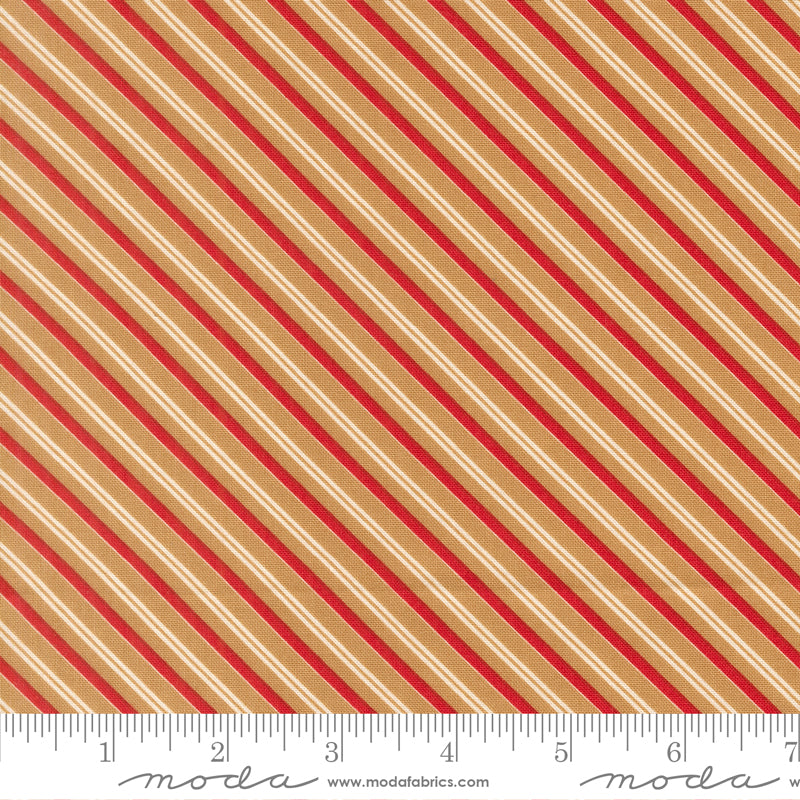 Lella Boutique Peppermint Cocoa Cinnamon/Red Stripe – Moda 5285 12 (By the Yard) (with ruler)
