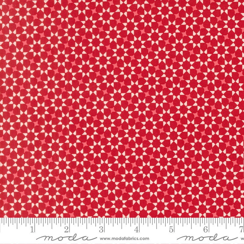 Lella Boutique Peppermint Cocoa Red Geometric – Moda 5284 13 (By the Yard) (with ruler)