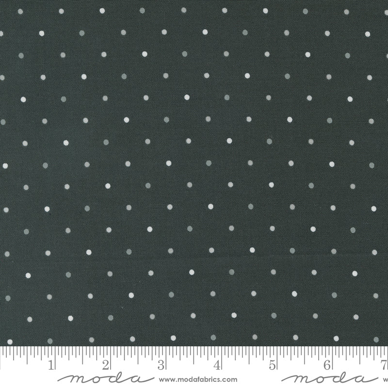Lella Boutique Peppermint Cocoa Charcoal Dot (Basic) – Moda 5230 36 (By the Yard) (with ruler)