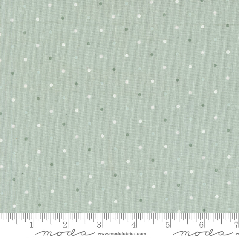 Lella Boutique Peppermint Cocoa Aqua Dot (Basic) – Moda 5230 64 (By the Yard) (with ruler)