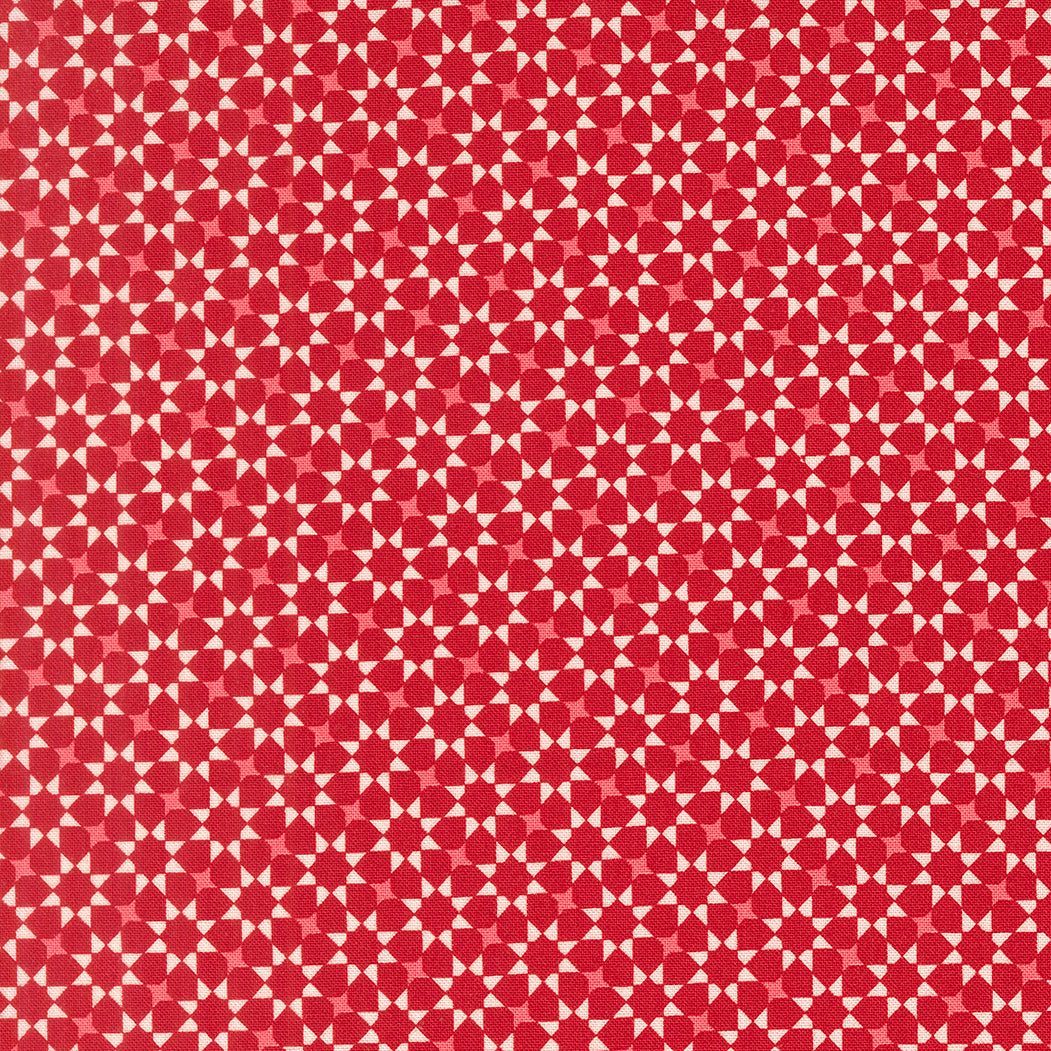 Lella Boutique Peppermint Cocoa Red Geometric – Moda 5284 13 (By the Yard)