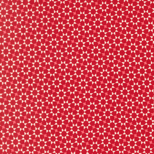 Lella Boutique Peppermint Cocoa Red Geometric – Moda 5284 13 (By the Yard)